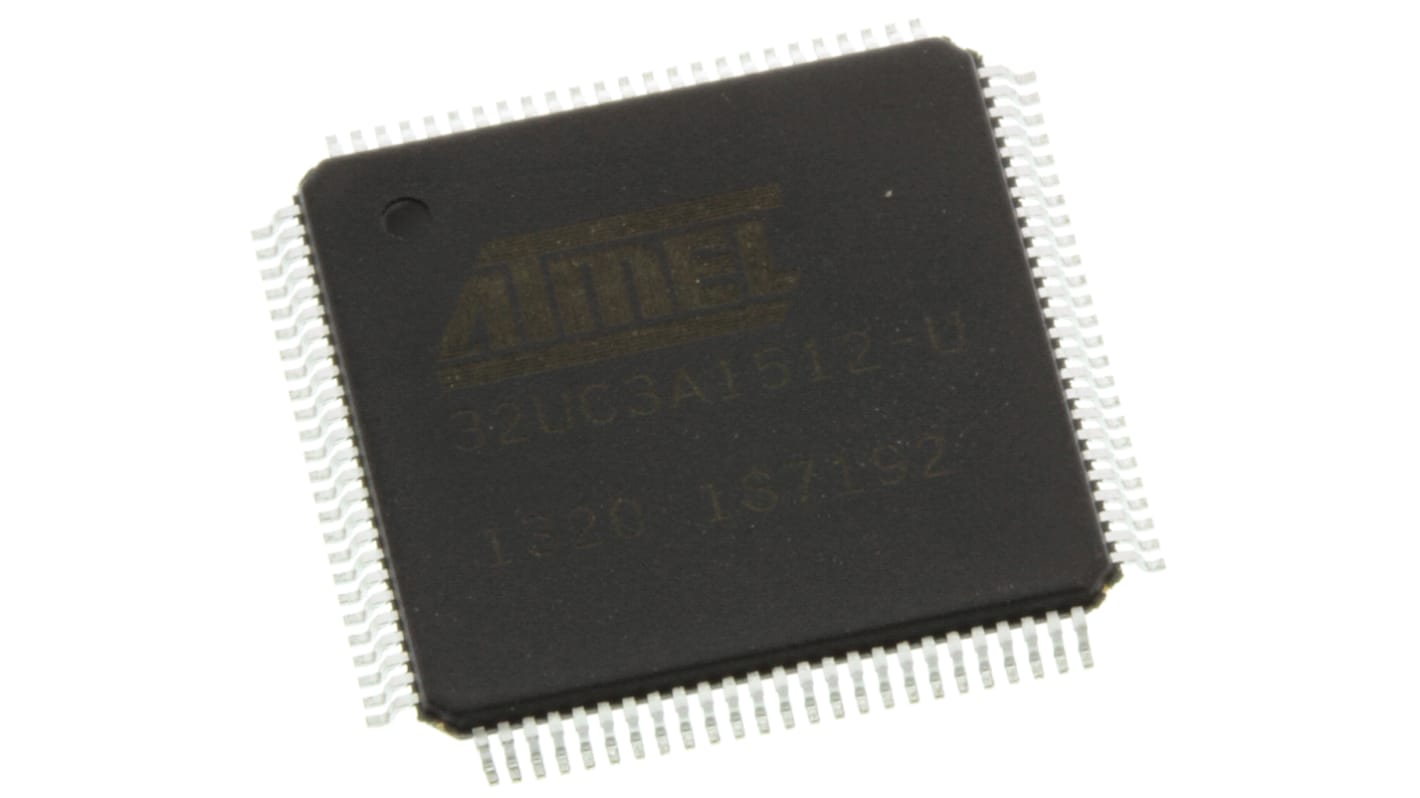 Atmel, 32bit AVR, AT32 Microcontroller, 66MHz, 512 kB Flash, 100-Pin TQFP