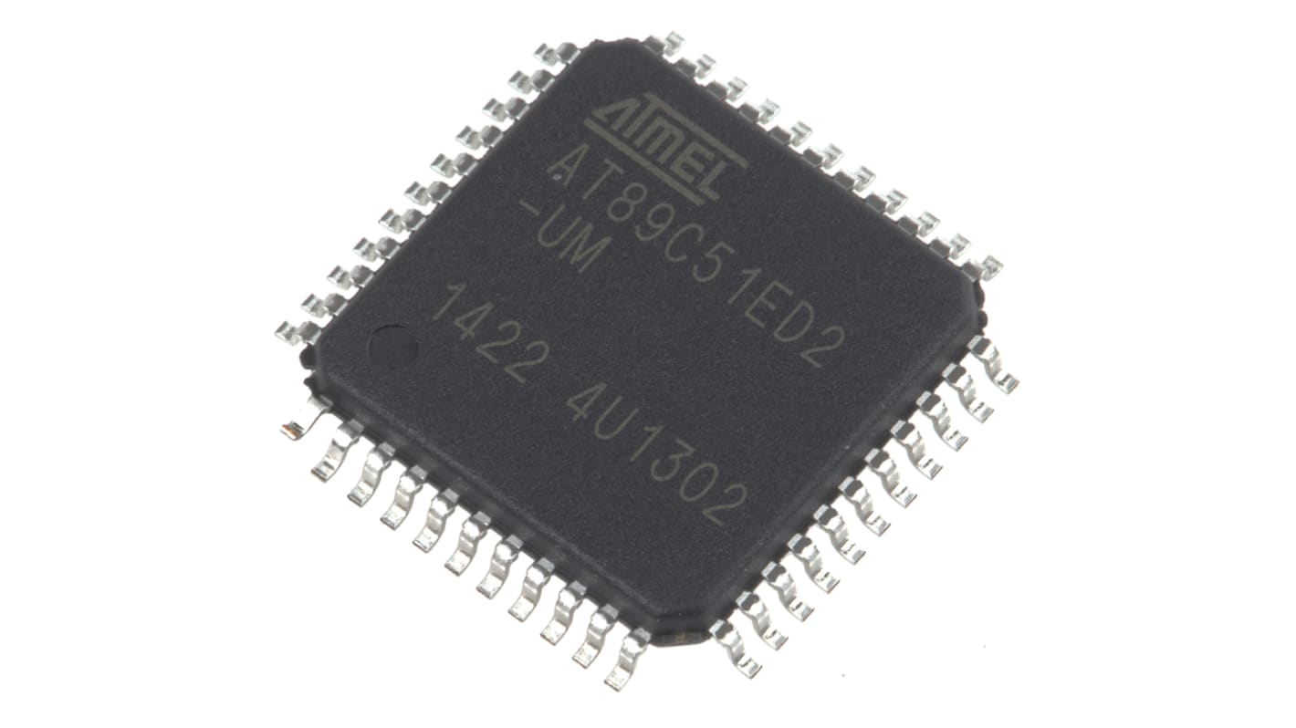 Atmel, 8bit 8051, AT89C Microcontroller, 40MHz, 2.048 kB, 64 kB Flash, 44-Pin VQFP