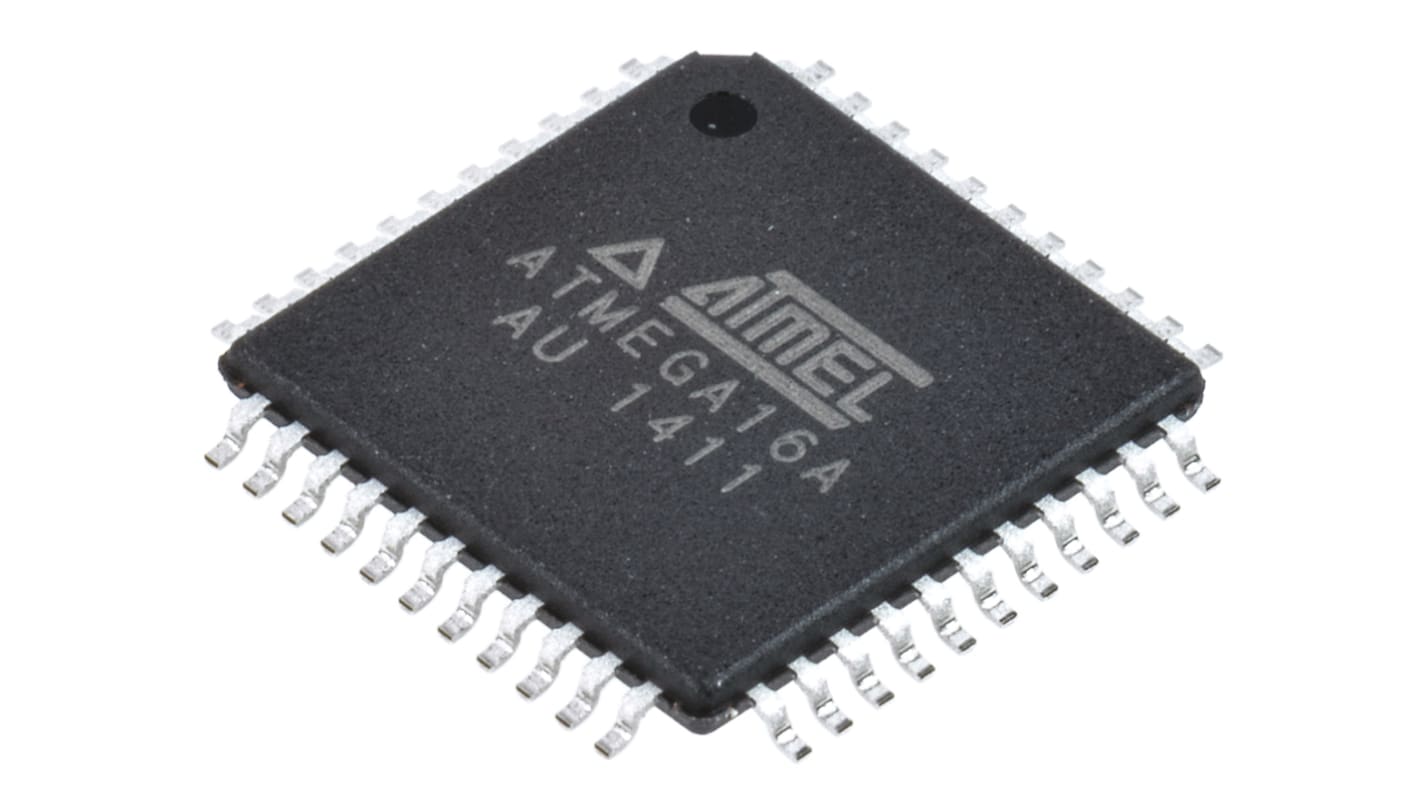 Atmel ATmega单片机, AVR内核, 44针, TQFP, 最大16MHz, 16 kB、512 B 闪存, 1 kB RAM