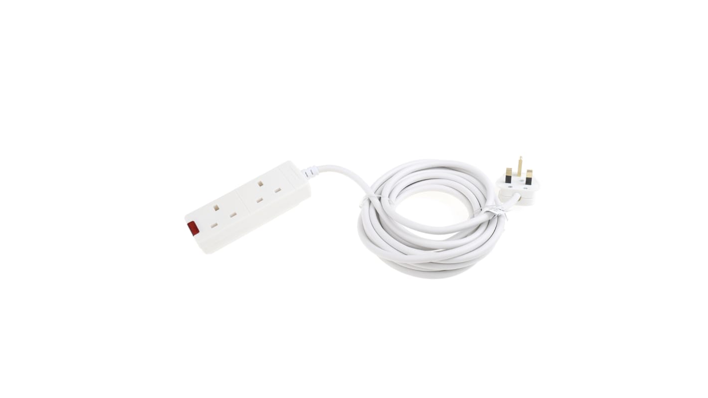 Masterplug 5m 2 Socket Type G - British Extension Lead