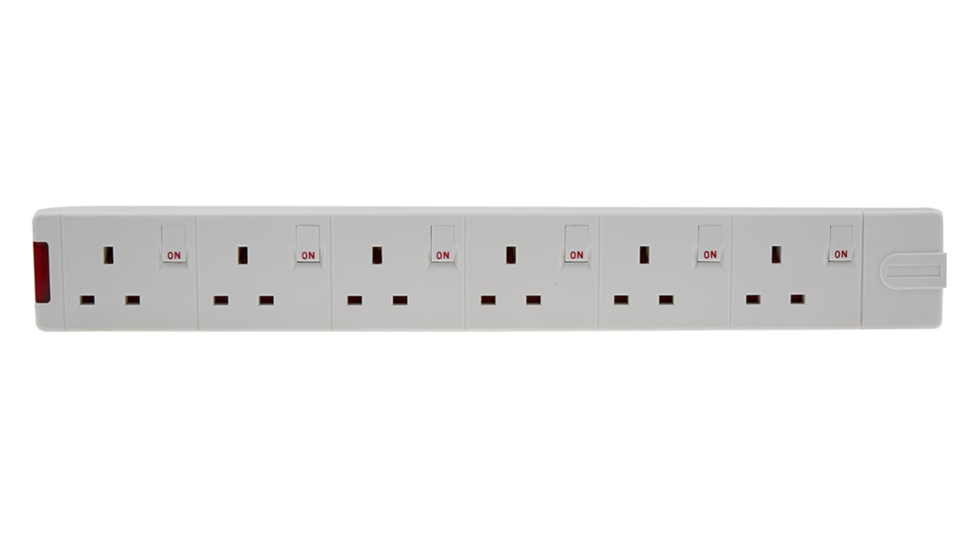 RS PRO 6 Socket Type G - British Trailing Socket, 240 V