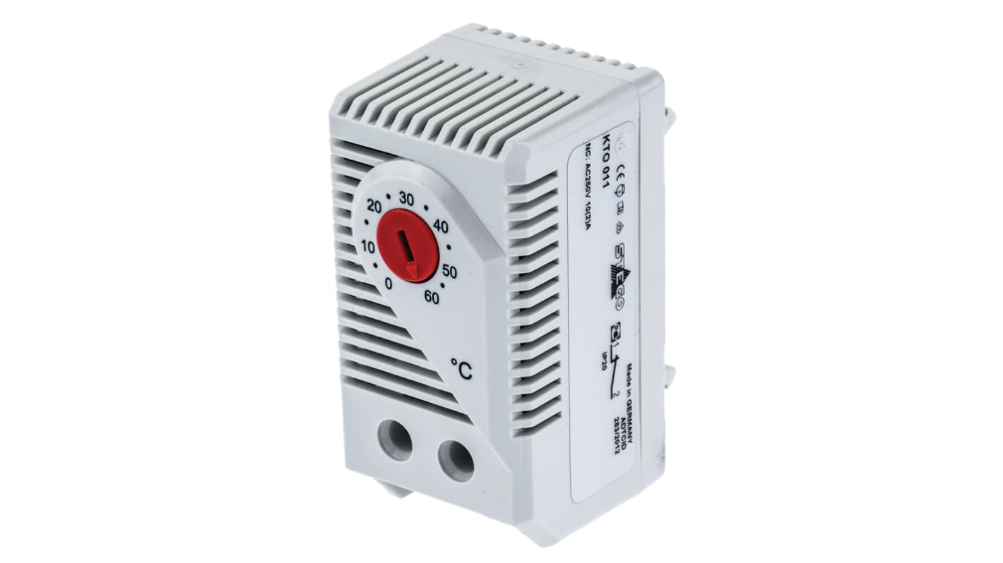 STEGO NC Enclosure Thermostat, 120 → 250 V ac, 0 → +60 °C