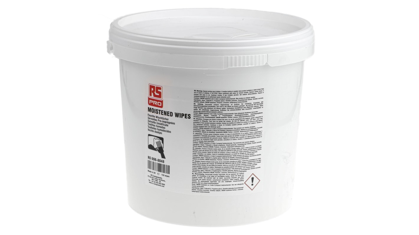 RS PRO Wet Wipes, Bucket of 150