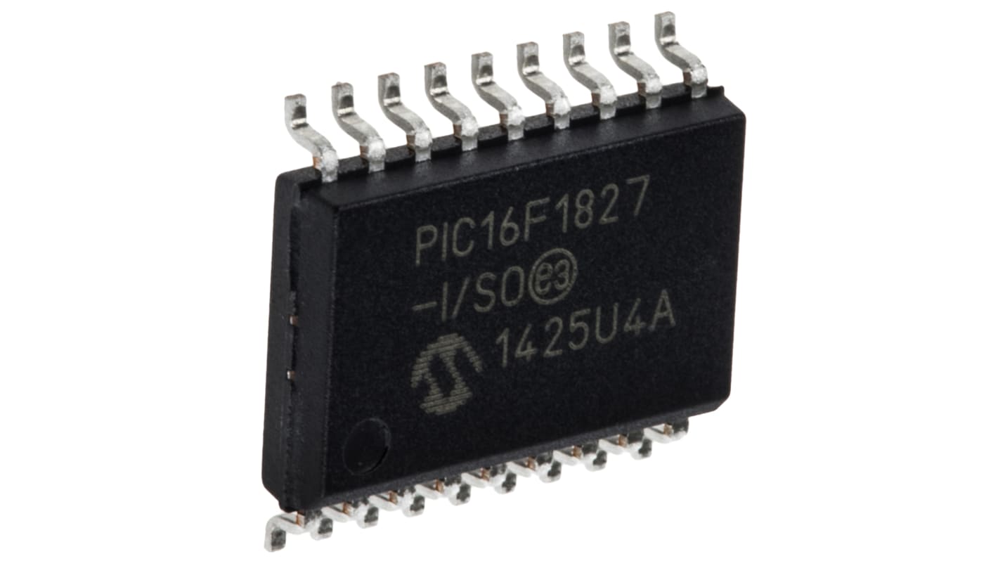 Microchip PIC16F1827-I/SO, 8bit PIC Microcontroller, PIC16F, 32MHz, 256 B, 4K x 14 words Flash, 18-Pin SOIC