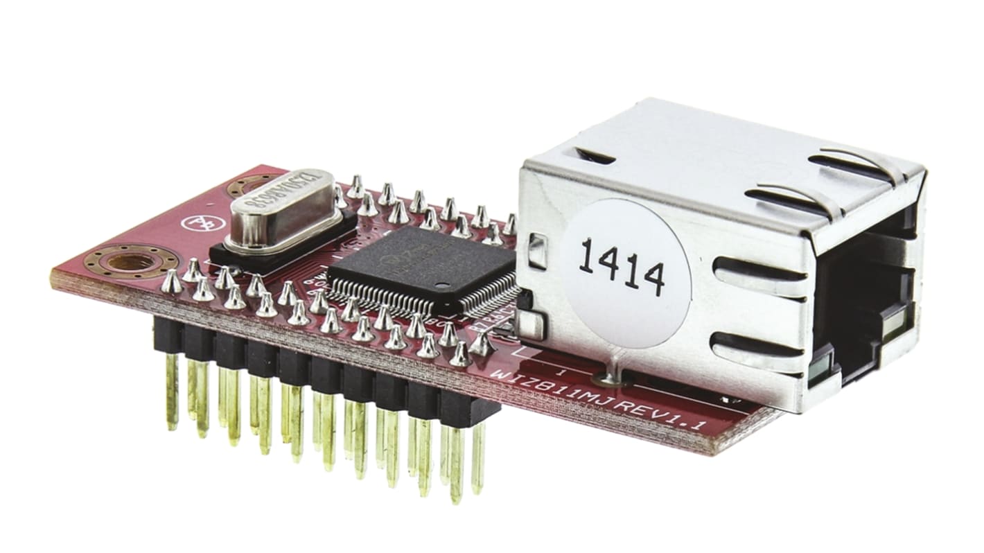 WIZnet Inc 网络模块, 支持10/100 Base-TX, 支持MCU,SPI总线接口, 最高工作温度+70 °C