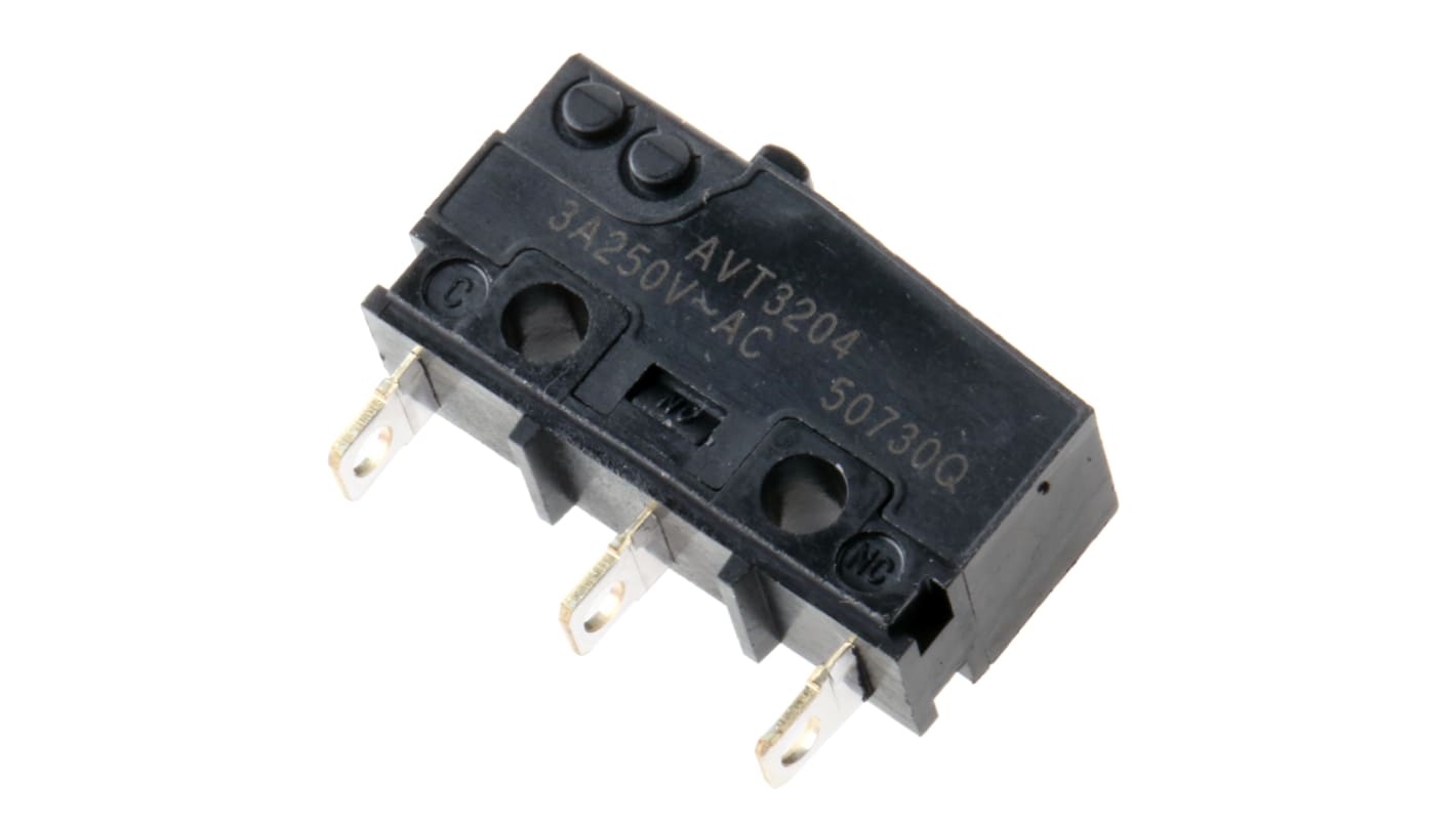 Microrupteur à bouton poussoir Panasonic, A souder, 1 RT, 3 A