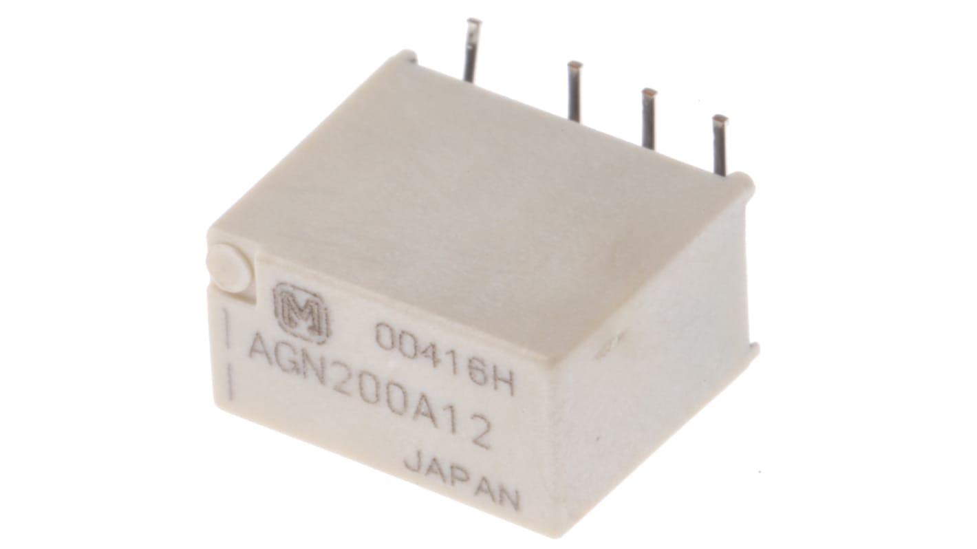 Panasonic Surface Mount Signal Relay, 12V dc Coil, 1A Switching Current, DPDT