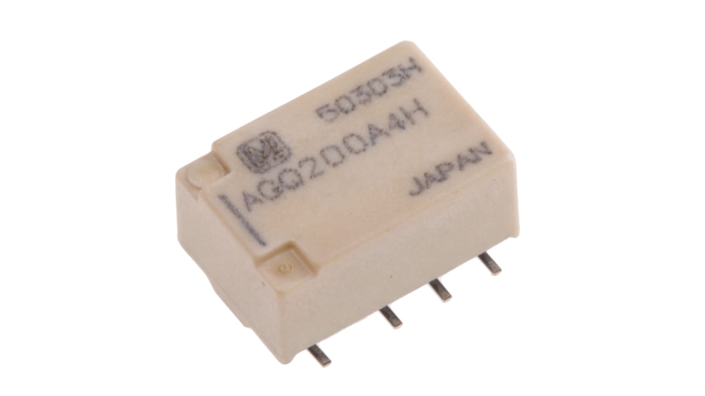 Panasonic 信号继电器, 4.5V 直流线圈, DPDT, 表面安装, 1A切换, FTR-B4系列