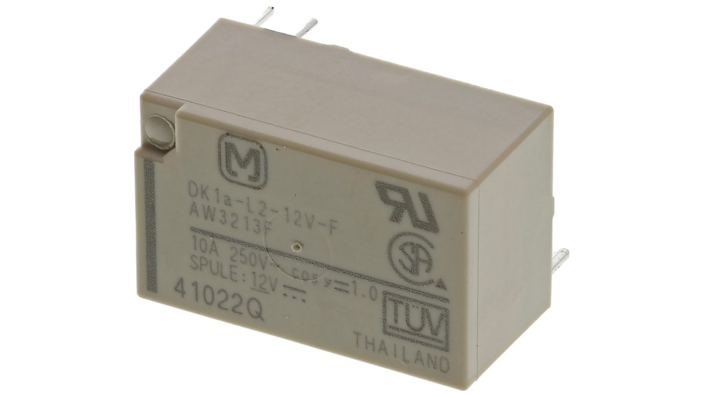 Panasonic PCB Mount Latching Power Relay, 12V dc Coil, 10A Switching Current, SPST