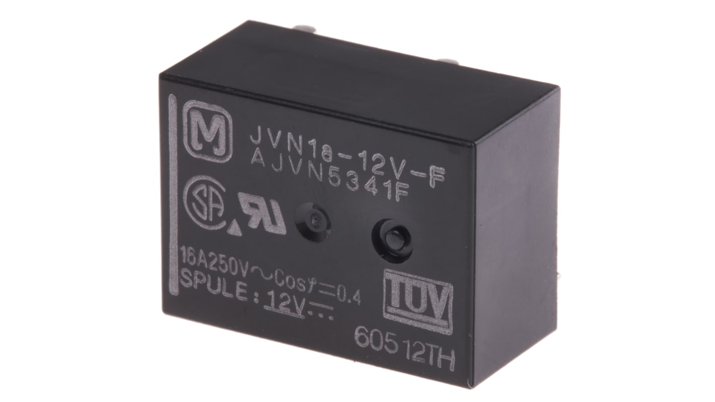 Panasonic PCB Mount Power Relay, 12V dc Coil, 10A Switching Current, SPST