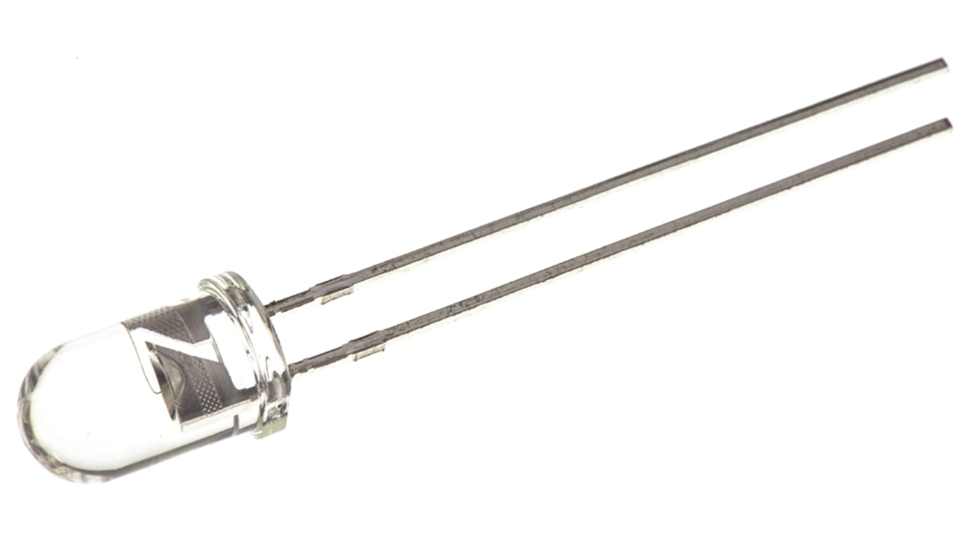 Vishay 通孔红外发光二极管, 890nm波长, 5mm (T-1 3/4)封装, 2针, 圆形透镜, 5mm