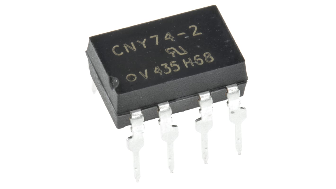 Vishay, CNY74-2H DC Input Transistor Output Dual Optocoupler, Through Hole, 8-Pin PDIP