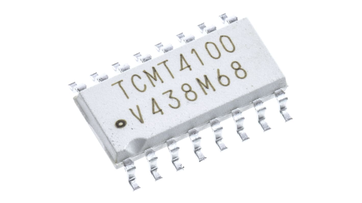 Vishay, TCMT4100 DC Input Transistor Output Quad Optocoupler, Surface Mount, 16-Pin Mini-Flat