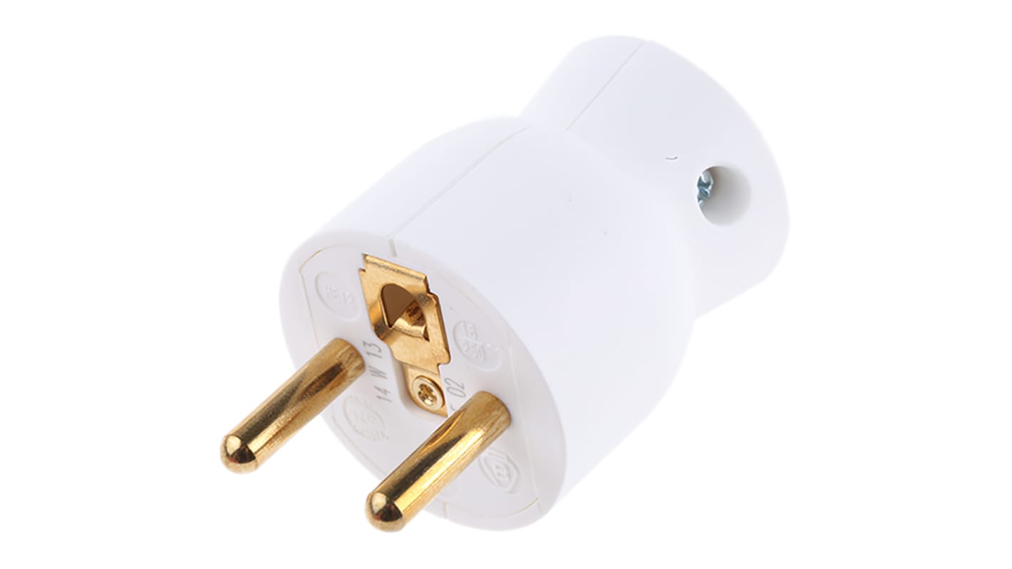 Legrand Netzsteckverbinder Kabel, 2P+E, Typ E - Frankreich, 250 V / 16A Weiß, für Frankreich