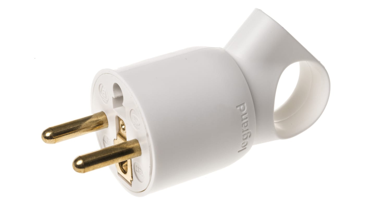 Legrand Netzsteckverbinder Kabel, 2P+E, Typ E - Frankreich, 250 V / 16A Weiß, für Frankreich