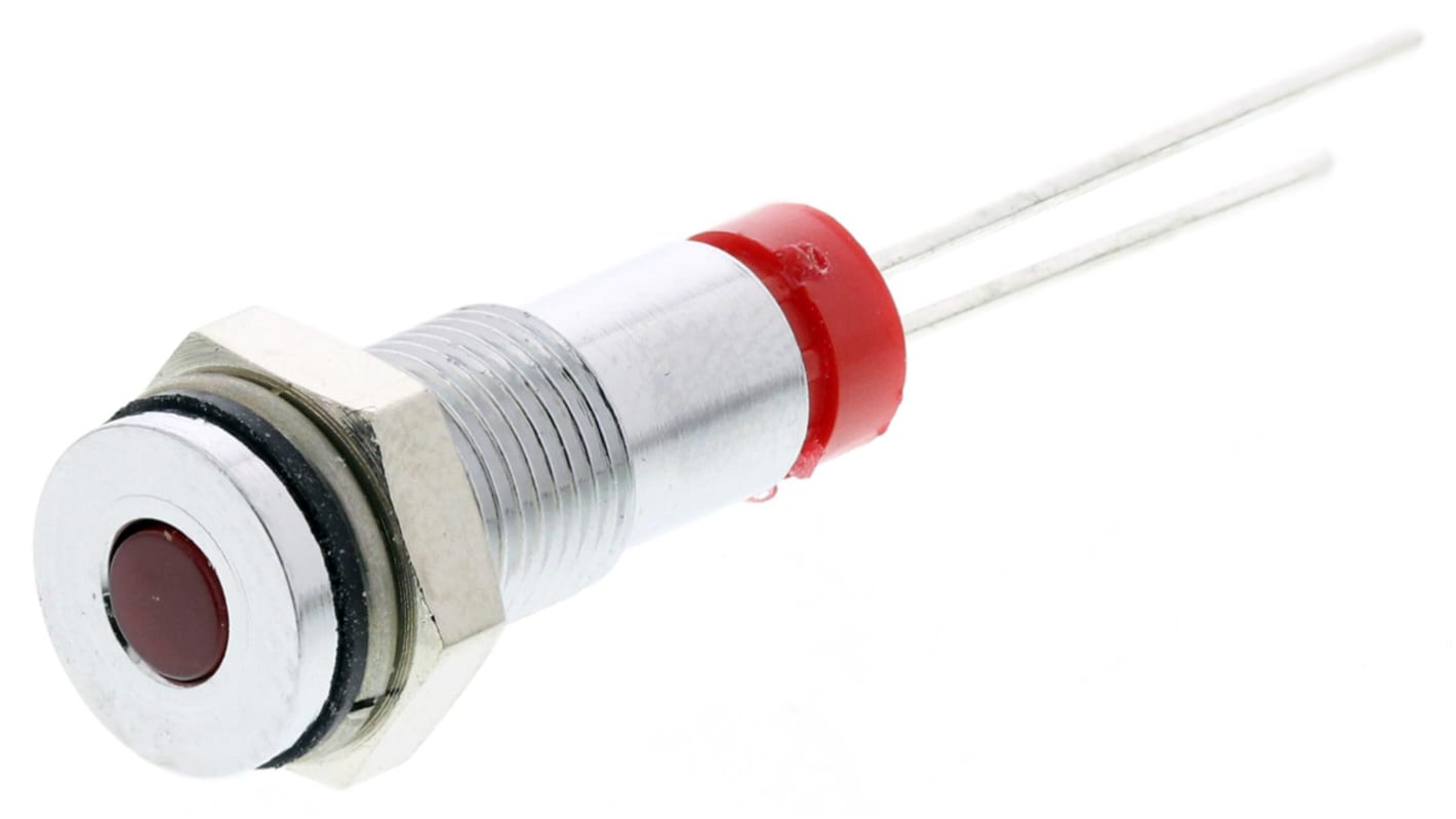 RS PRO Red Panel Mount Indicator, 2V dc, 6mm Mounting Hole Size, IP67