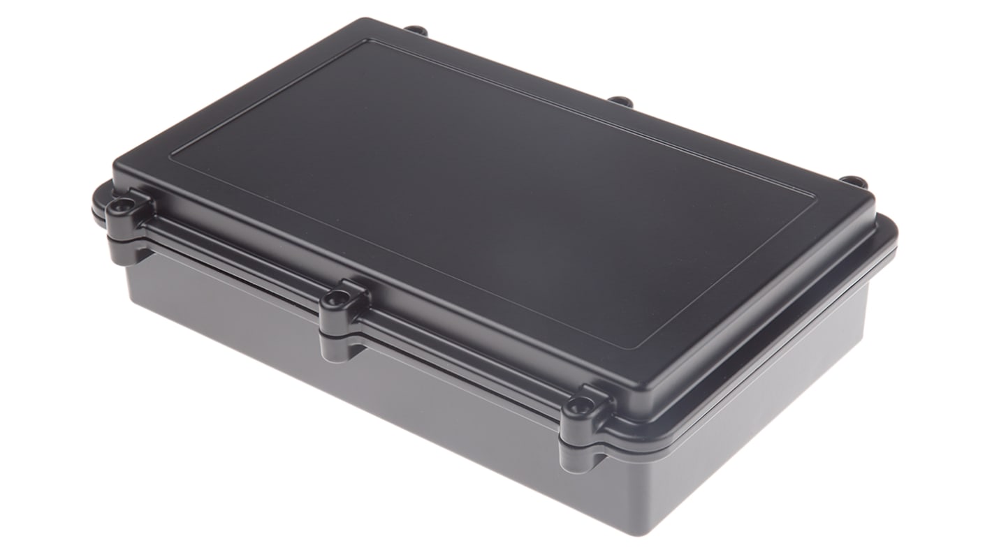 RS PRO Black Die Cast Aluminium Enclosure, IP67, Black Lid, 274 x 173 x 66mm