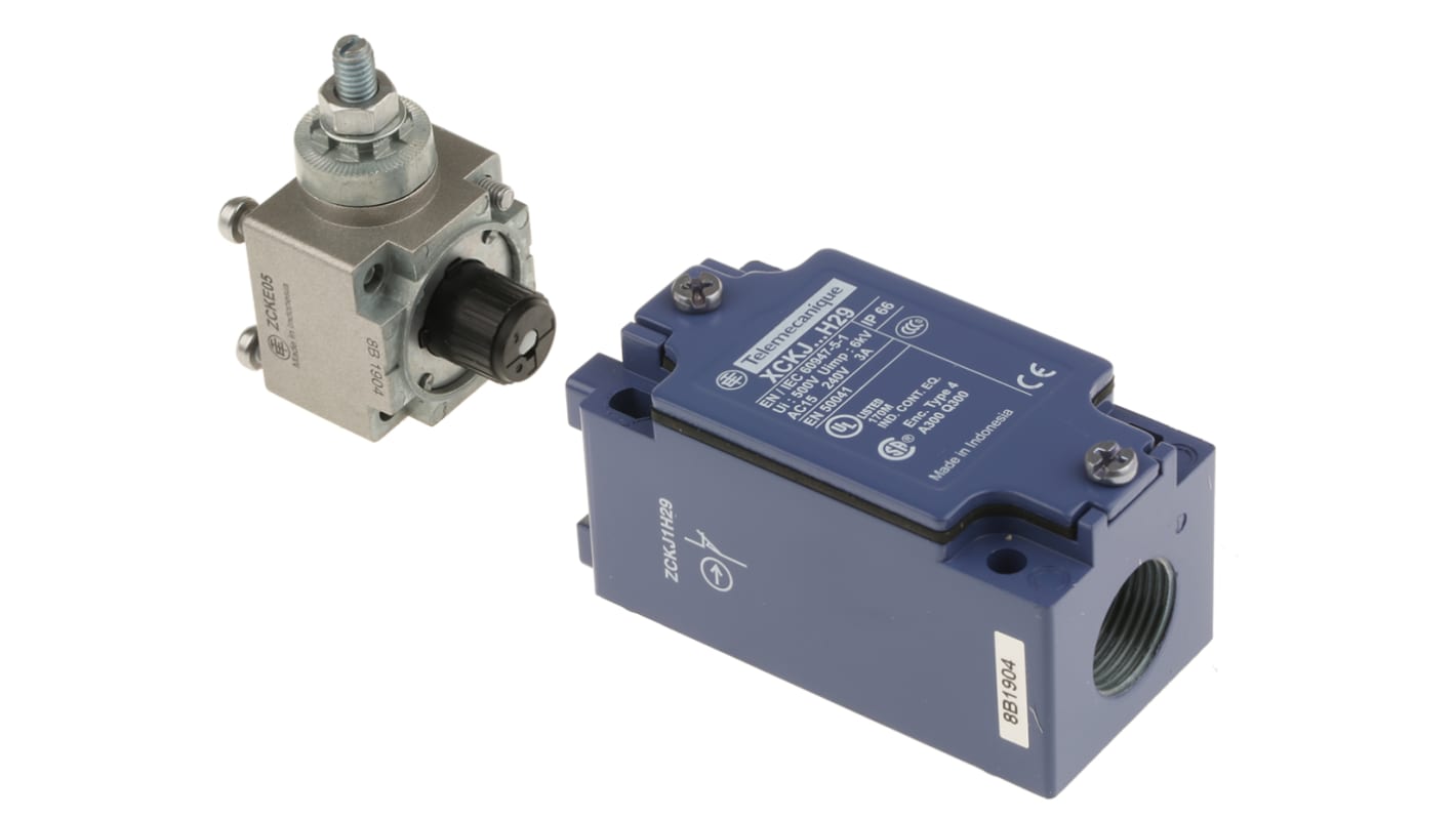 Telemecanique Sensors OsiSense XC Series Lever Limit Switch, NO/NC, IP66, SPDT, Zinc Alloy Housing, 240V ac Max, 10A Max