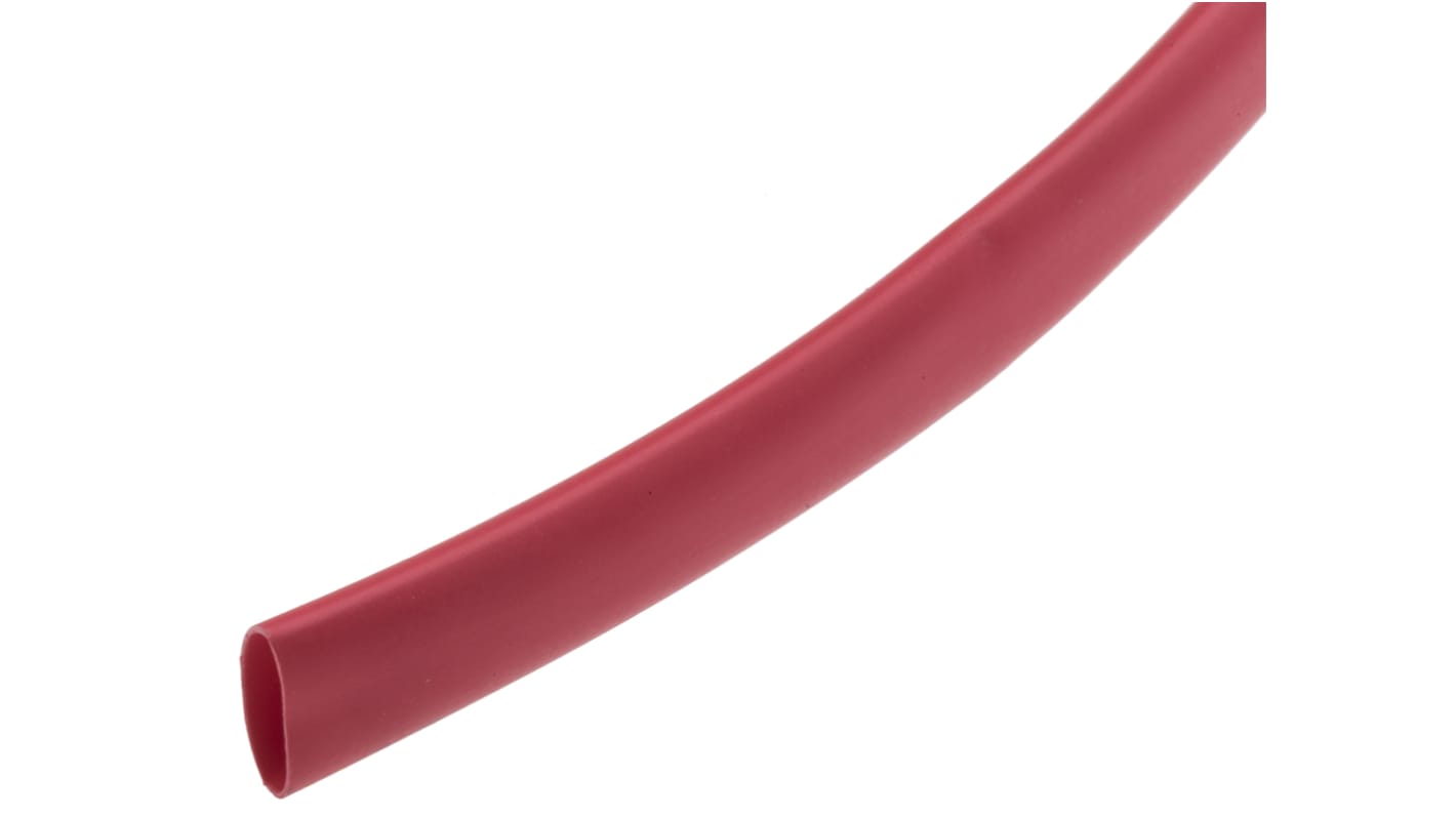 RS PRO Heat Shrink Tubing, Red 4.8mm Sleeve Dia. x 9m Length 2:1 Ratio