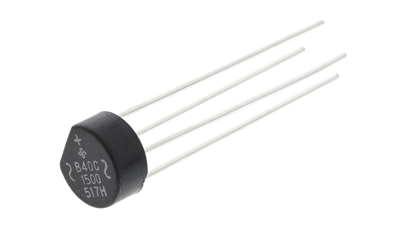 Raddrizzatore a ponte, Monofase, Vishay, Ifwd 1.6A, VRRM 65V, WOG, Su foro, 4 Pin
