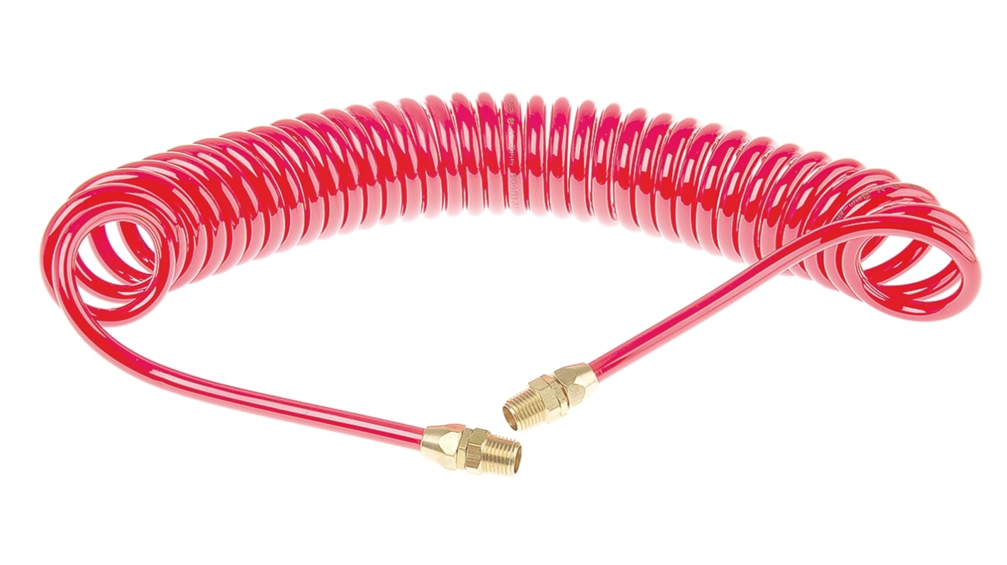 RS PRO 4m, Polyurethane Recoil Hose, with R 1/4 connector