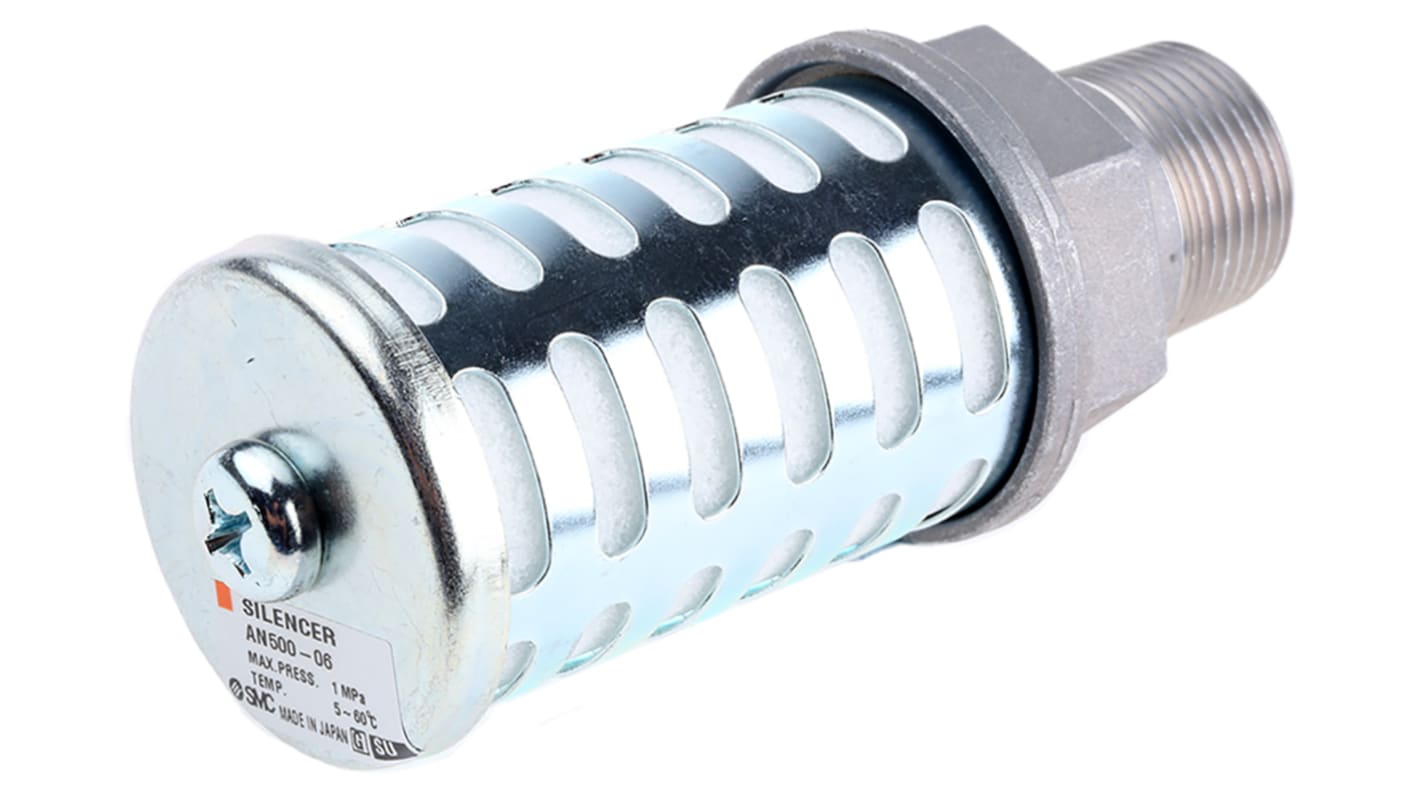 SMC PE消音器, R 3/4 外螺纹接口, 最大输入1Mpa, +5°C至+60°C, AN系列