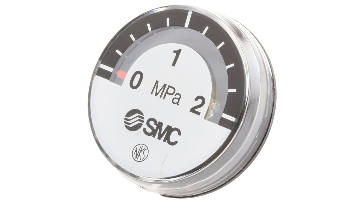 Manómetro SMC, 0MPa → 2MPa, ± 5%, Ø ext. 26mm