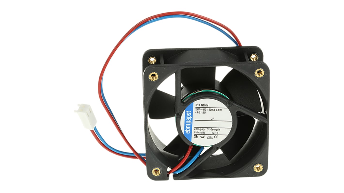 ebm-papst 600 N Series Axial Fan, 24 V dc, DC Operation, 33m³/h, 3.8W, 60 x 60 x 25mm