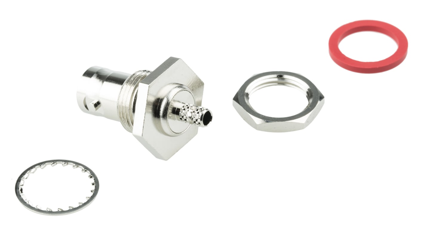 Amphenol RF, Jack Panel Mount BNC Connector, 50Ω, Crimp Termination, Straight Body