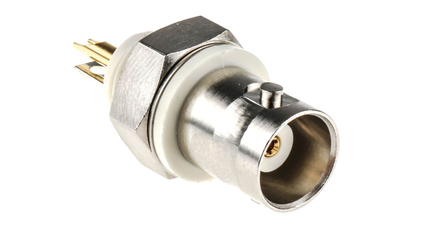Amphenol RF, Jack Panel Mount BNC Connector, 50Ω, Solder Termination, Straight Body