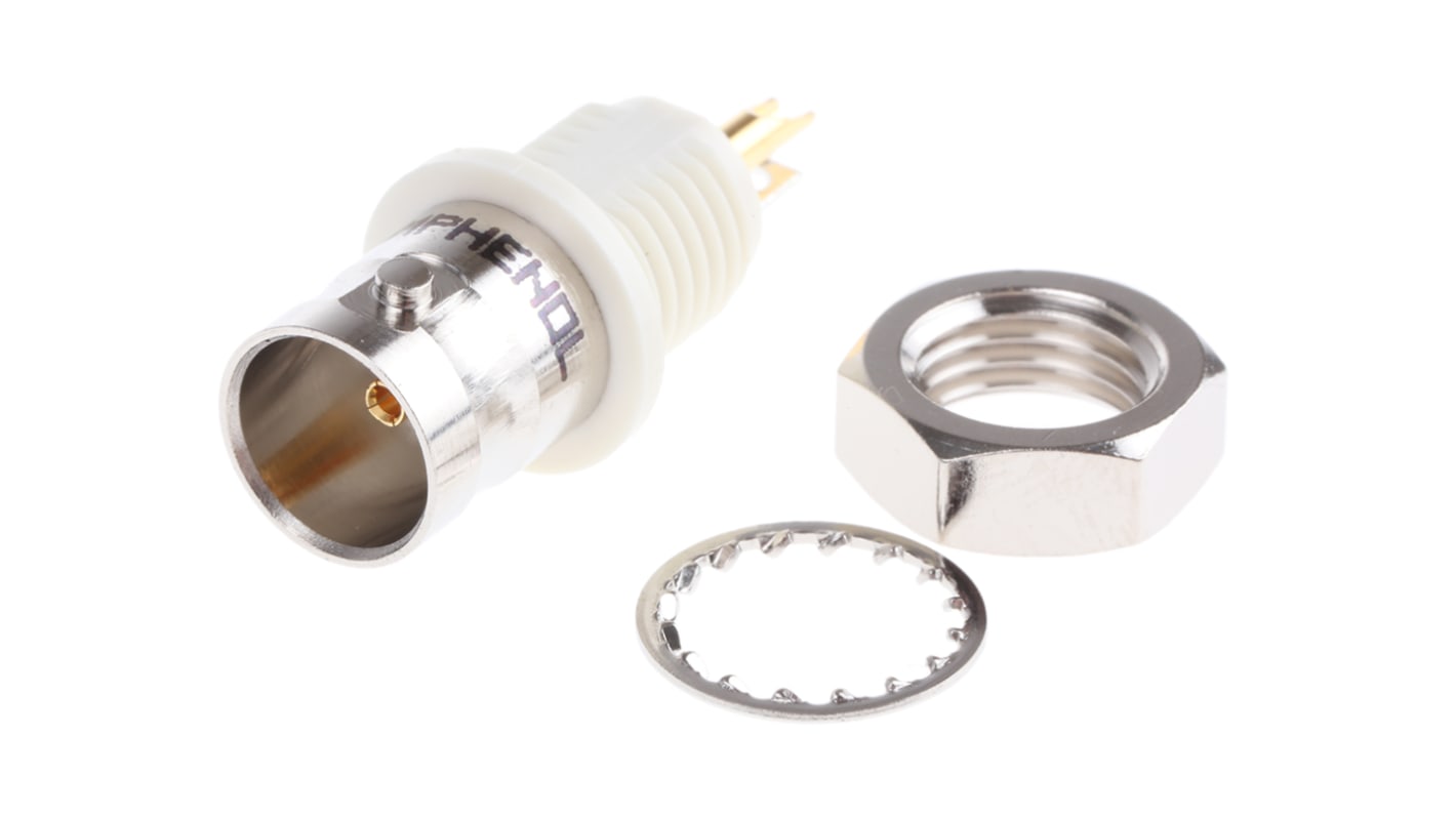 Amphenol RF, Jack Panel Mount BNC Connector, 75Ω, Solder Termination, Straight Body