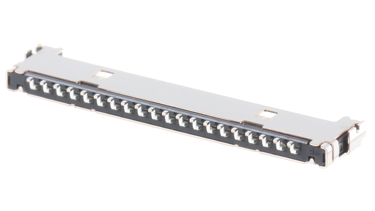 Hirose DF19 Series Right Angle Surface Mount PCB Socket, 20-Contact, 1-Row, 1mm Pitch, Solder Termination