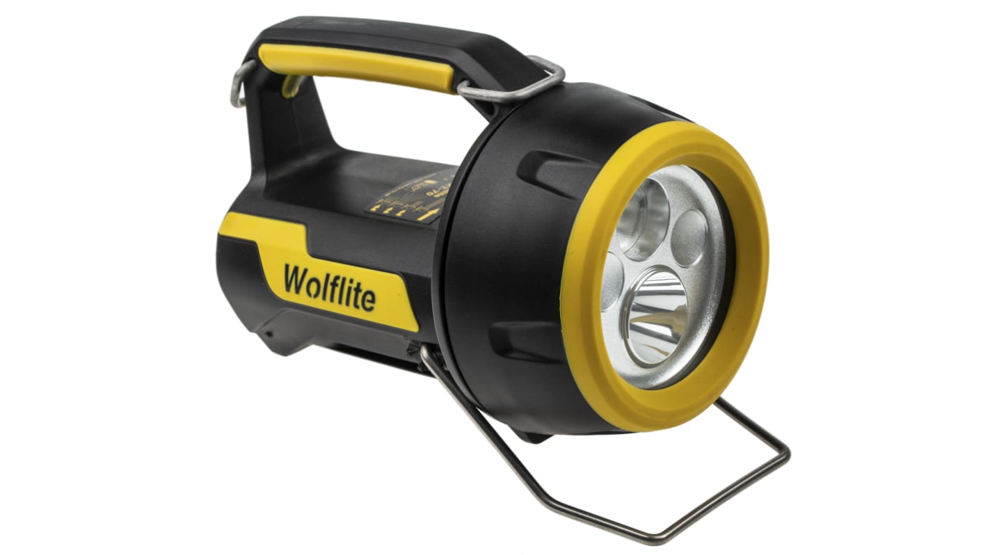 Wolf Safety 充电式防爆手提灯, 430 流明, LED, 电池组电池, 黑色, XT-70H