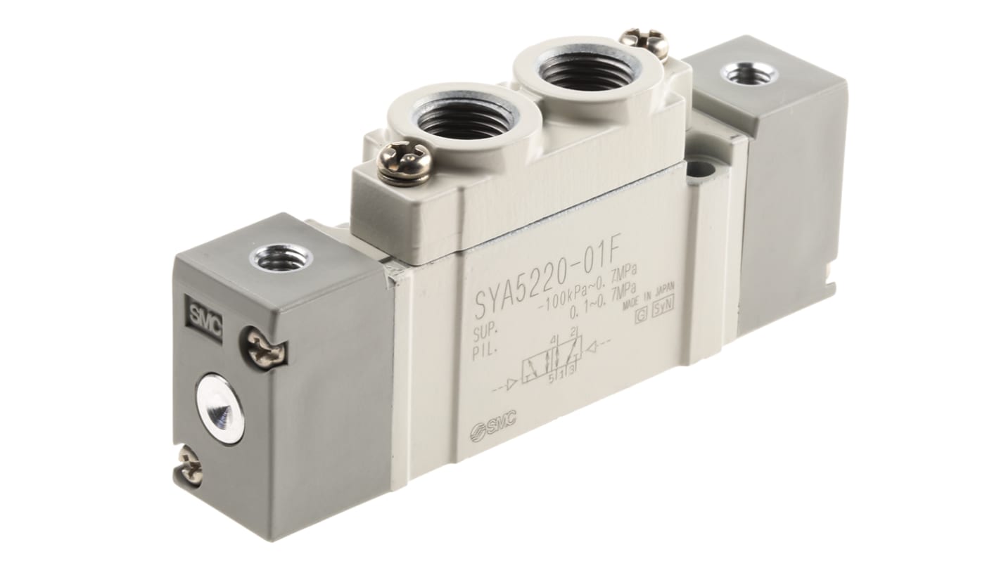 SMC 5/2 Pneumatic Solenoid Valve - Pilot/Pilot G 1/8 SYA5000 Series