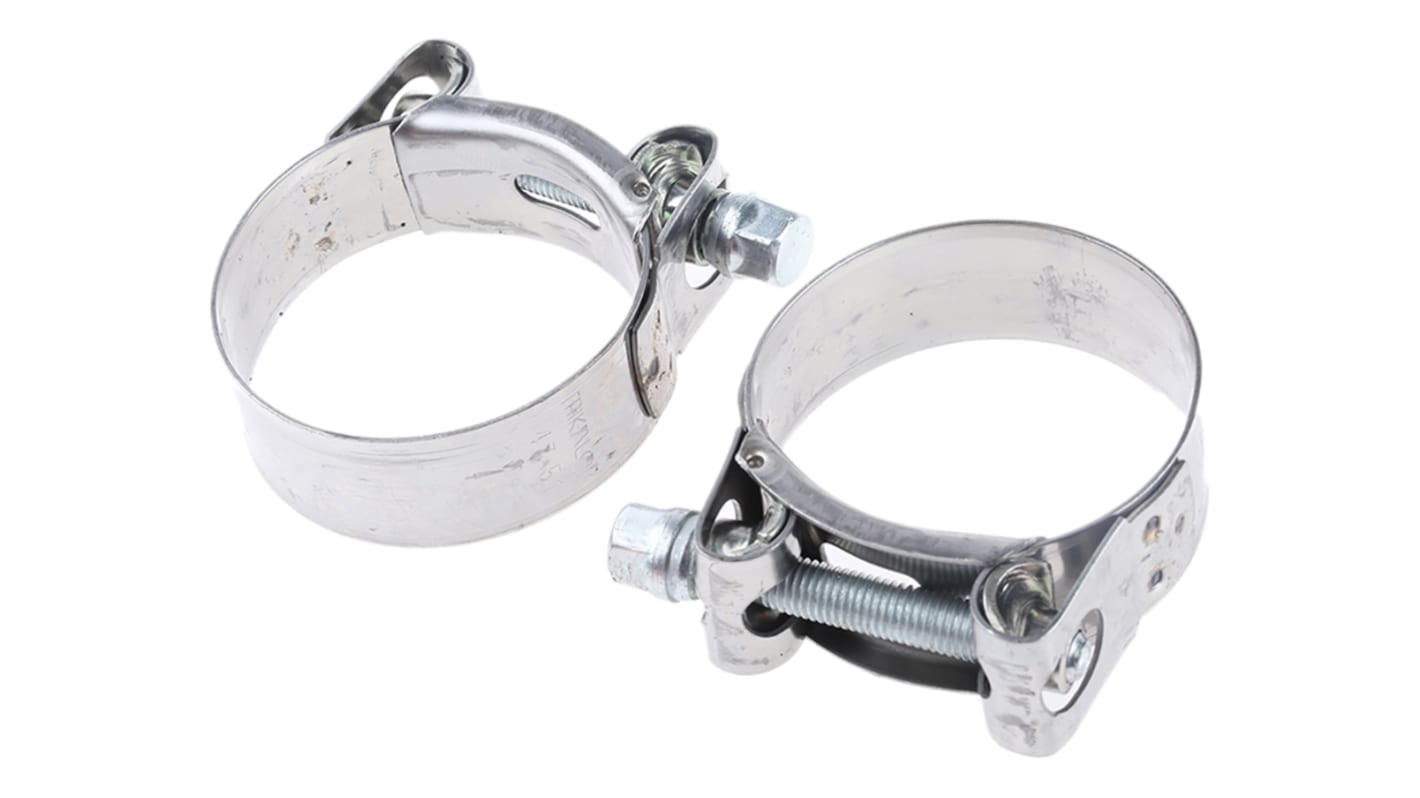 MIKALOR Stainless Steel, Zinc-Plated Steel (Bolt) Hex Screw Bolt Drive, 20mm Band Width, 47 → 51mm ID