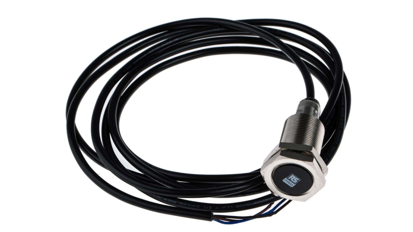 RS PRO Inductive Barrel Proximity Sensor, M18, 5 mm Detection, PNP NO, 10 → 30 V dc