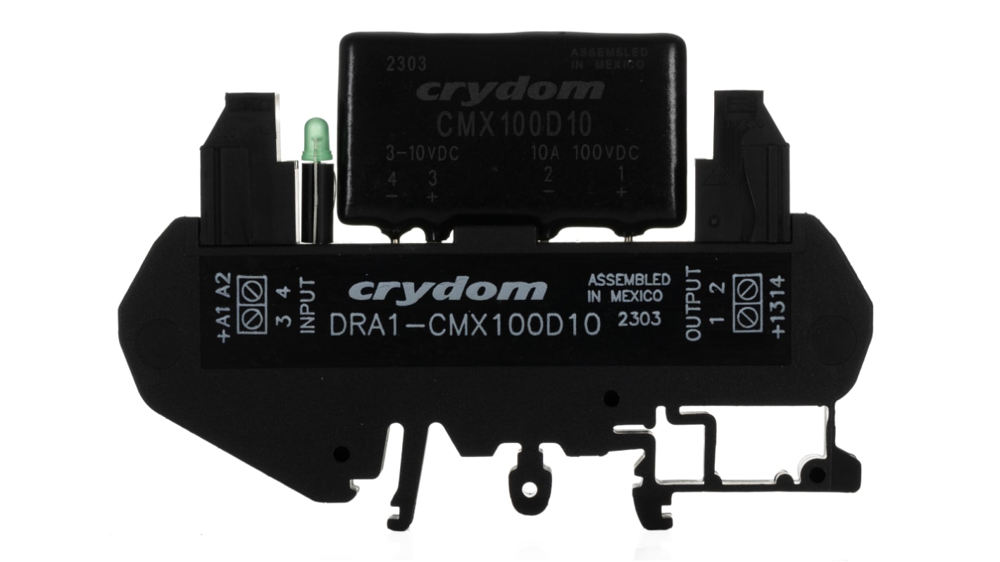 Sensata Crydom DRA Series Solid State Interface Relay, 10 V dc Control, 8 A Load, DIN Rail Mount