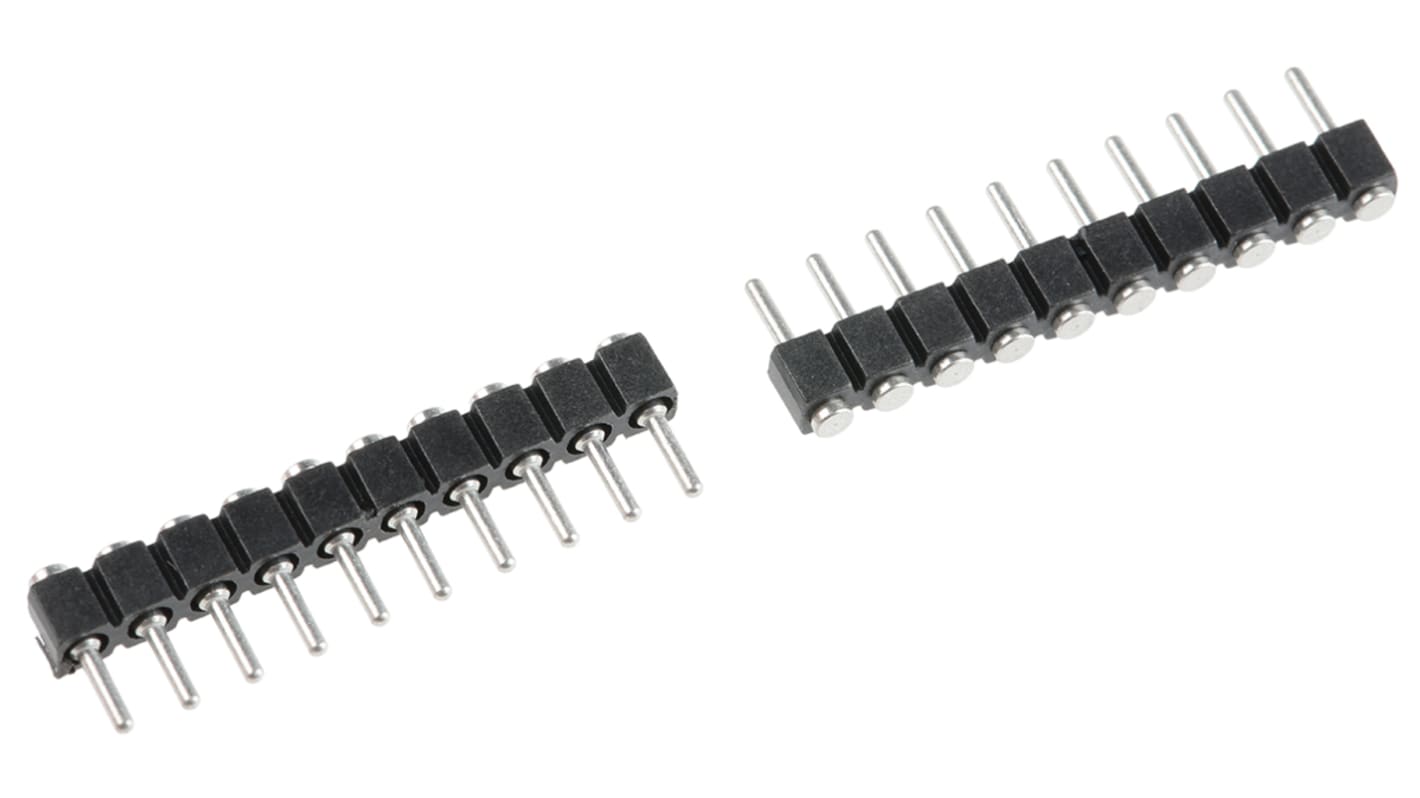 Preci-Dip Stiftleiste Stecker Gerade, 10-polig / 1-reihig, Raster 2.54mm, Lötanschluss-Anschluss, 3.0A, Nicht ummantelt