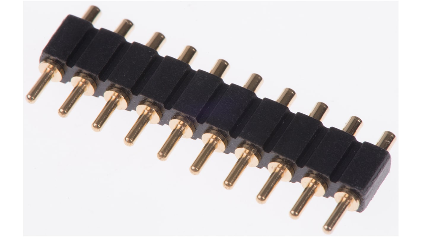 Preci-Dip Straight Through Hole Spring Loaded Connector, 10 Contact(s), 2.54mm Pitch, 1 Row(s), Shrouded