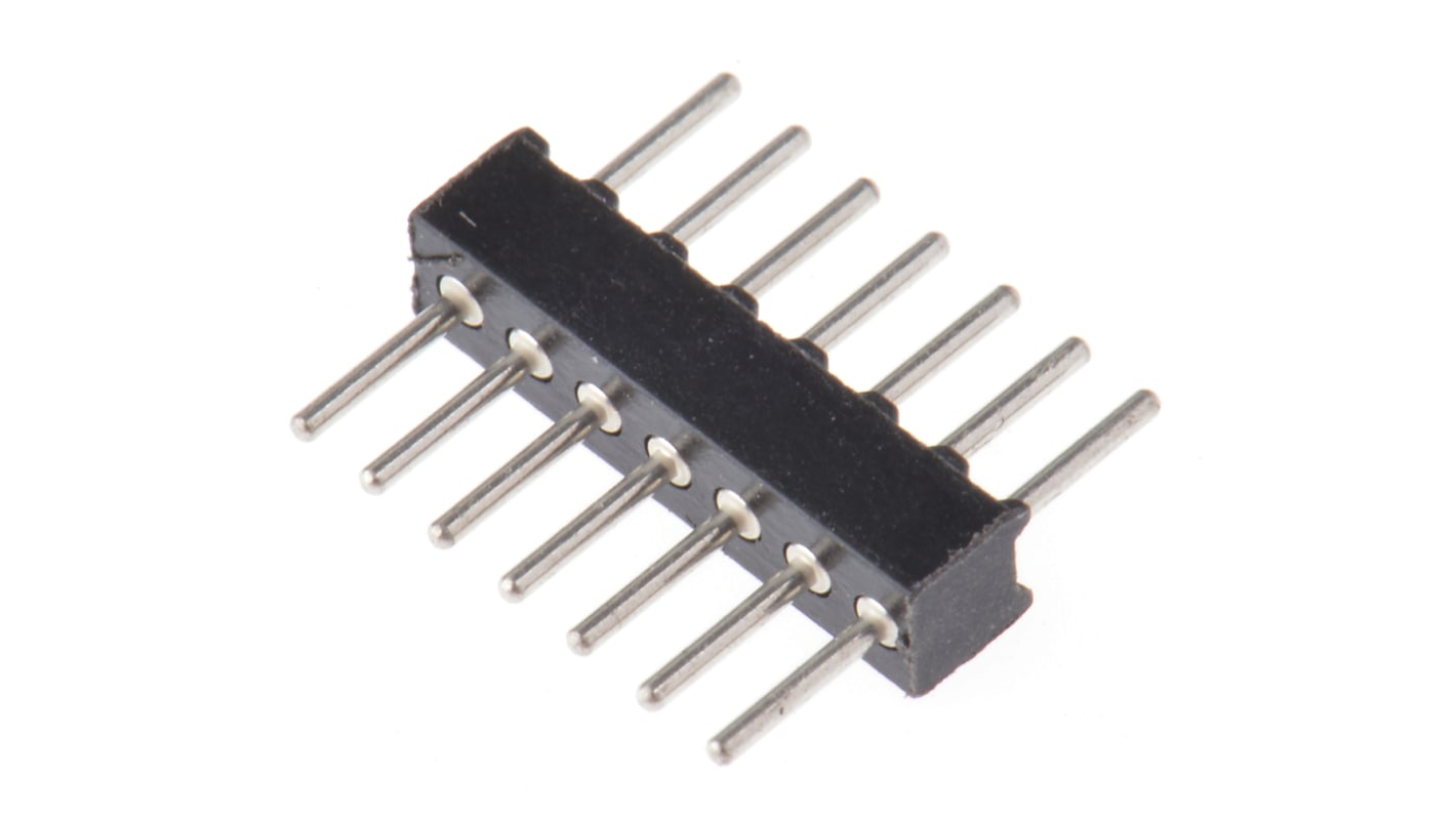 Preci-Dip 7p单排排针 直向, 1.27mm间距, 1.0A, 100.0 V , 150.0 V dc, THT安装