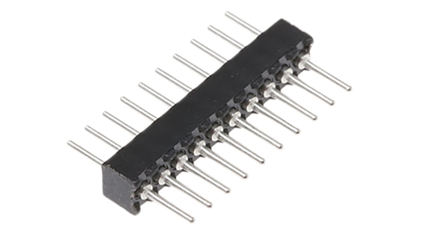 Preci-Dip Straight Through Hole Pin Header, 10 Contact(s), 1.27mm Pitch, 1 Row(s), Unshrouded