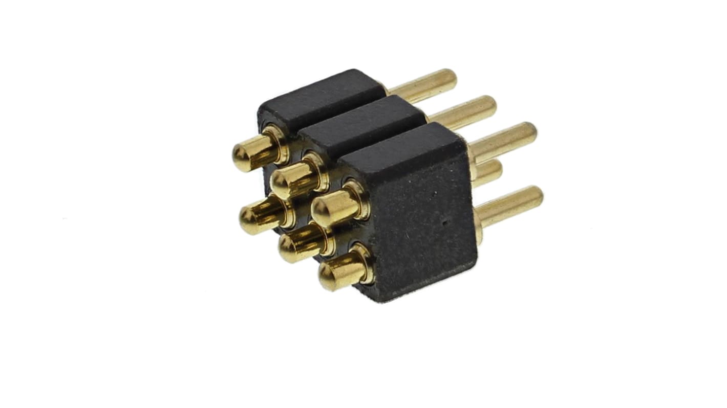 Preci-Dip Straight Through Hole Spring Loaded Connector, 6 Contact(s), 2.54mm Pitch, 2 Row(s), Shrouded