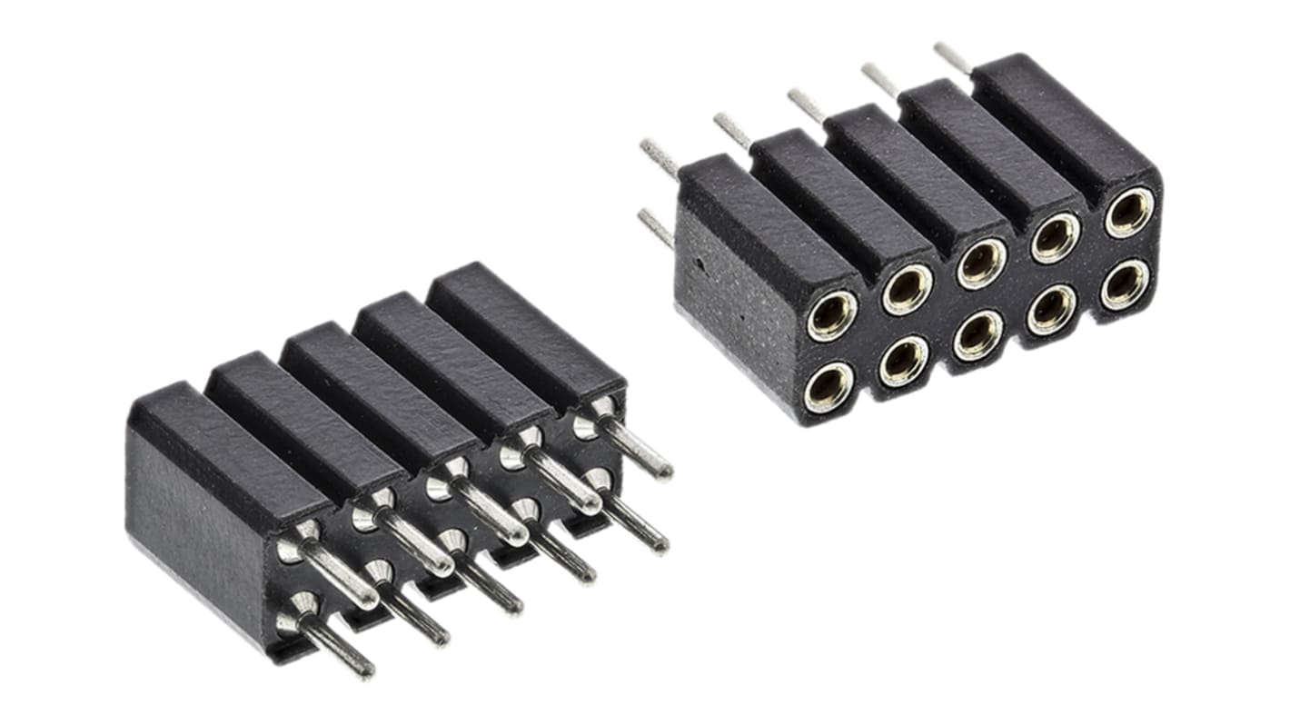 Gniazdo PCB 10 -pinowe 2 -rzędowe raster: 2.54mm typu płytka – płytka Proste Montaż na płytce drukowanej