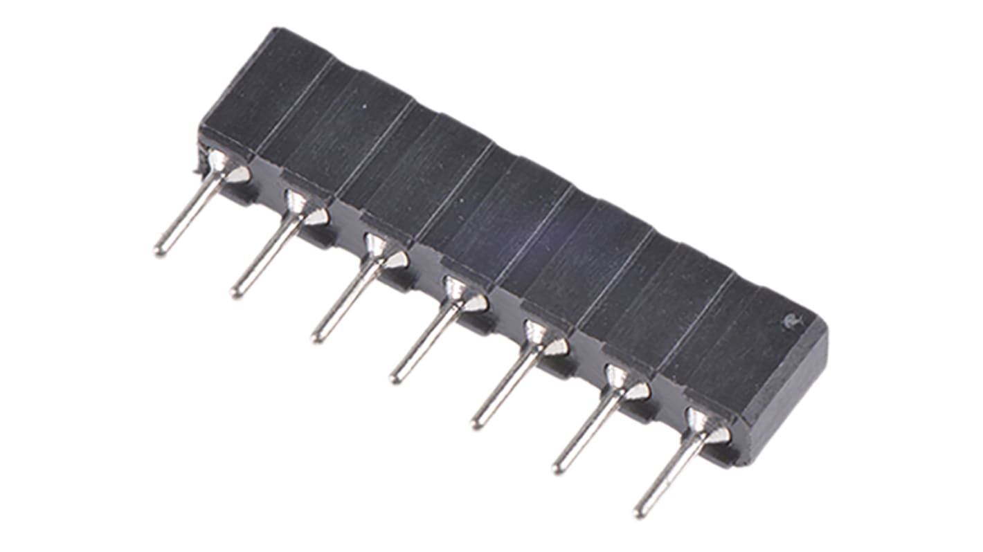 Conector hembra SIL Preci-Dip, paso 2.54mm, 7 vías, Montaje Montaje en orificio pasante, Terminación de Soldador, 3A,