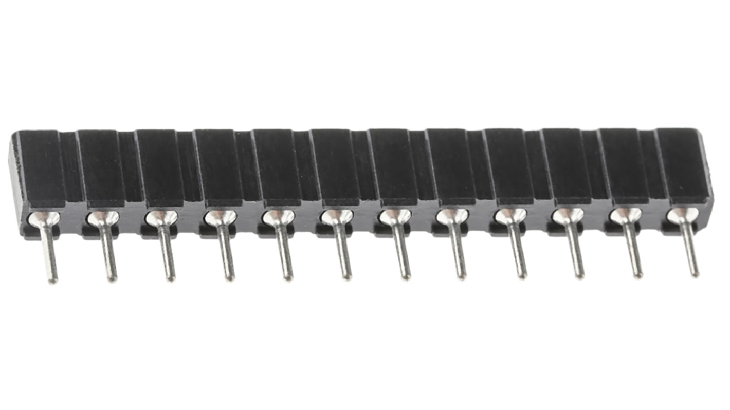 12 Way Preci-Dip Straight Through Hole 2.54mm SIL Socket, Solder, 3A 100 V ac, 150 V dc