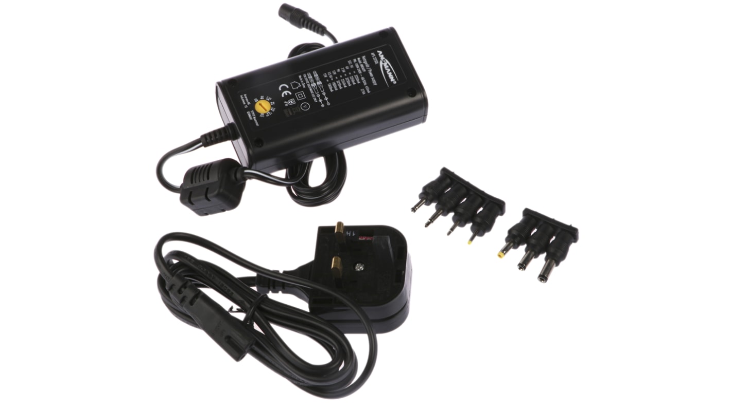 Adattatore AC/DC Ansmann 5 V dc, 6 V dc, 7.5 V dc, 9 V dc, 12 V dc, 13.5 V dc, 15V cc, 1.8A, spina Adattatore 2 pin