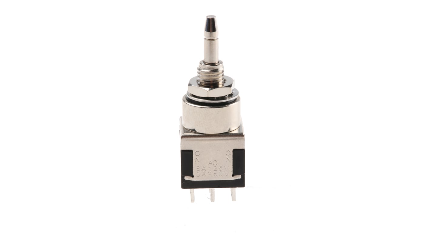 KNITTER-SWITCH Miniature Push Button Switch, Latching, Panel Mount, 5.6mm Cutout, DPDT, 125/250V ac, IP67