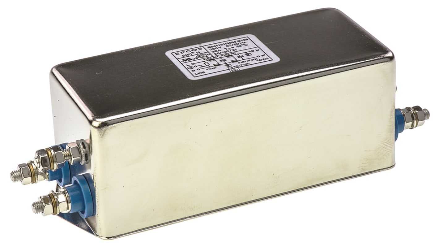 EPCOS, B84113H 36A 250 V ac/dc 50 → 60Hz, Chassis Mount EMC Filter, Screw, Single Phase