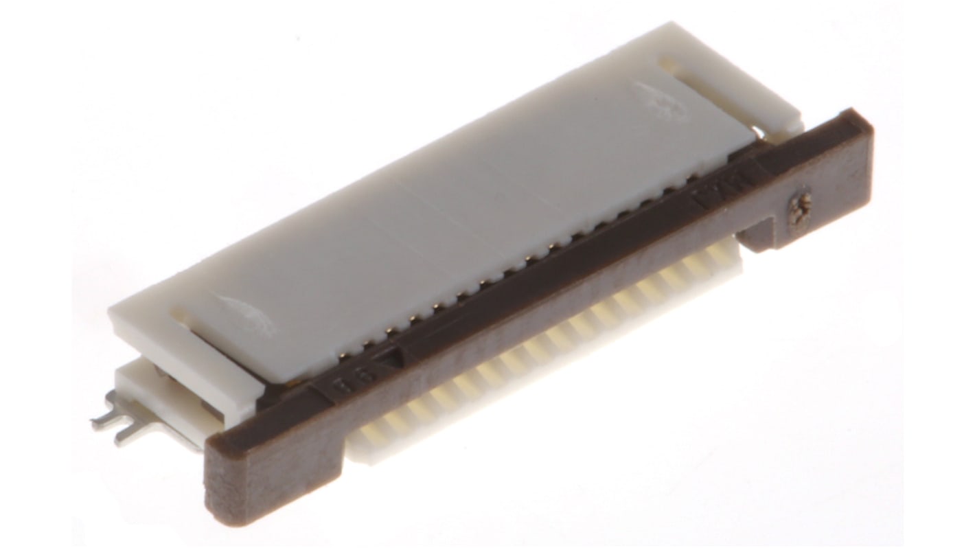 Molex FPC连接器, 母座, 16p, 0.5mm间距, 单排, SMT安装, 直角, 500mA, 50 V, FFC/FPC SMT系列