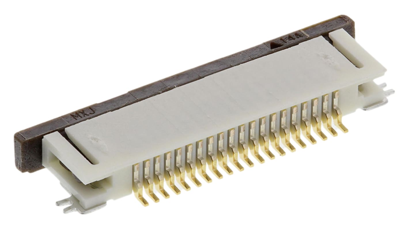 Connettore FPC Molex, 20 via/e , 1 fila/e , passo 0.5mm, Femmina, Contatto inferiore ZIF, Montaggio superficiale